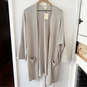 DONNI cream ribbed sweater coat